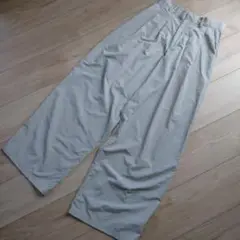 ベージュ ワイドパンツ ゴムウエスト