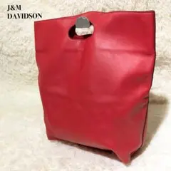 【美品】ジェイアンドエムデヴィッドソン アイリス レッド レザー ハンド