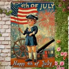 アメリカ独立記念日 Independence Day ブリキ看板 アメリカン雑貨