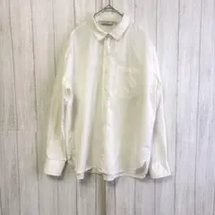 バックナンバー　シャツブラウス【M】　ホワイト　胸ポケット　ライトオン