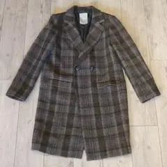 spicku0026span noble チェック チェスターコート ウール 美品!