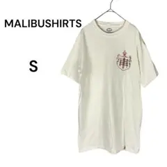 マリブシャツ MALIBUSHIRTS 白Tシャツ Sマリンスポーツ プリント