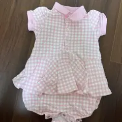 Ralph Lauren ピンク ギンガムチェック ロンパース 6M