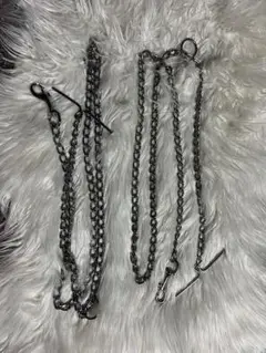 未使用　犬用鎖　2点セット　金属製チェーンリード トグルデザイン