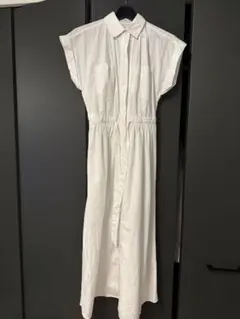 MNG ホワイト シャツワンピース 半袖
