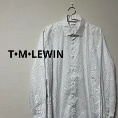 [T•M•LEWIN]ティーエムルーウィン　ドット柄長袖シャツ　コットン100%