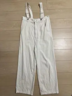 サスペンダー付きコットンパンツ M サロペット