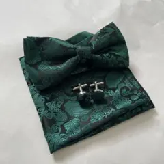 ダークグリーン 蝶ネクタイセット