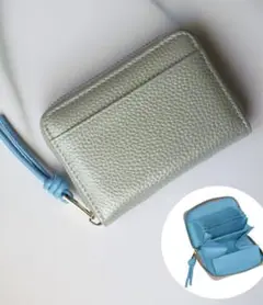 LASIEM シルバー ×アイスブルー じゃばらミニ財布