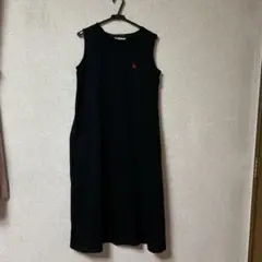 ブラック カットソーワンピース M