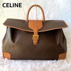 CELINE ボストンバック 旅行用 フロントバックル マカダム柄 大容量