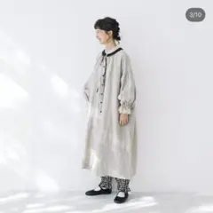 SM2 kazumiコラボ ベルギーリネン 2way ワンピース ベージュ
