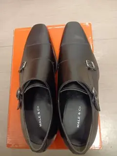 MALE & CO. ダブルモンクストラップシューズ ブラック