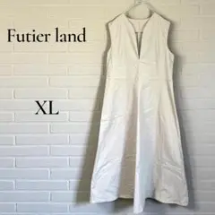 Futier land ノースリーブロングワンピース ベージュ 大人女子 XL