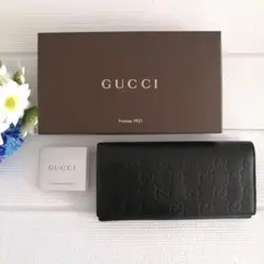 良品♥GUCCIグッチ♥長財布 グッチシマ ブラック