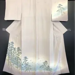 【着】8851m 着物 訪問着 海に松・竹・鴎文様 作家物
