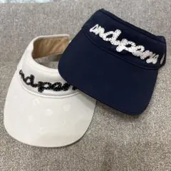 アンパスィ レディースバイザー 2点セット ホワイト ネイビー