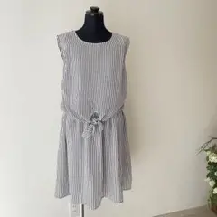 【お値下げ中】ストライプ ノースリーブ ワンピース