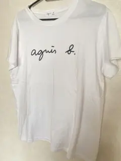 agnès b. ロゴ入りホワイトTシャツ