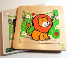 ★木製パズル ライオン 初めて パズル おもちゃ 知育玩具 簡単 木製おもちゃ