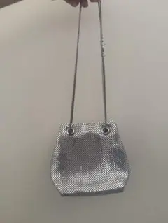 メタリックシルバー ミニショルダーバッグ