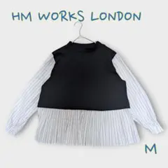＊HM WORKS LONDON＊ Mサイズ シャツ ドッキングトップス 長袖