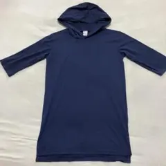 ネイビー フード付き Tシャツ Lサイズ