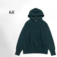 【GU】【ジーユー】ダークグリーン パーカー シンプル ゆったり 長袖 Sサイズ