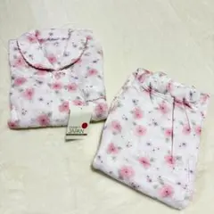 【未使用品】G-house 花柄パジャマ Mサイズ 日本製 綿混素材 上下セット
