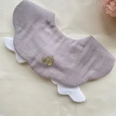【お試し価格】ふわふわ天使の羽スタイ（ラベンダー）よだれかけ　ベビー
