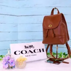 OLD COACH バックパック ヴィンテージ ブラウン ターンロック 極上品