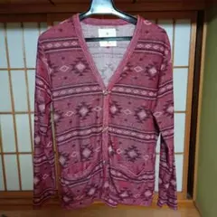 QUASH 幾何学模様 カーディガン L