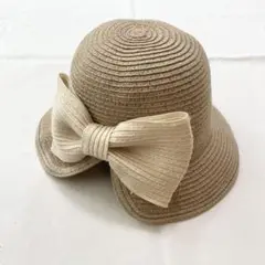 【新品未使用】Kids Foret 麦わら帽子　女の子　サイズ48cm ベビー