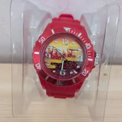 レッドラバーベルト時計 炎デザイン