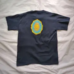 90sベイサイド半袖ポケットTシャツアメリカ在郷軍人両面プリント刺繍USA製紺L