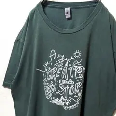 ネクストレベル グレートストーリー ロゴ Tシャツ グリーン 緑 L 古着