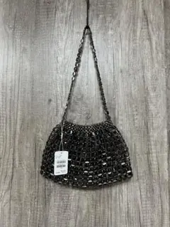 ☆未使用品☆ メタルビーズミニバッグ 肩かけ可能 セレモニー パーティ