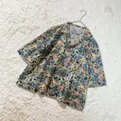 【ロイスクレヨン】アロハシャツ風　半袖　総柄　メンズ　カジュアル　日本製　美品