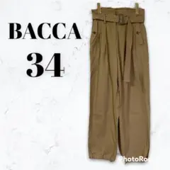BACCAバッカ ハイウエスト裾絞りカーゴパンツ タックパンツ 34◆M79