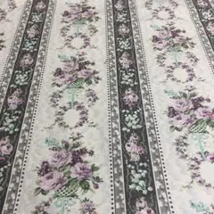 YUWA オリジナル布　ローズボーダー　パープル