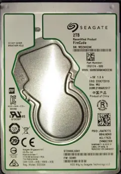 中古 Seagate FireCuda 2TB 内蔵型SSHD