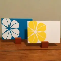 切り絵と貼り絵のポストカード 4枚セット
