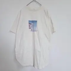 ミスティーウーマン プリントTシャツ アイボリー F オーバーサイズ