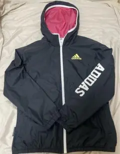 adidas ウィンドブレーカー 黒/ピンク