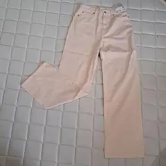 新品UNIQLO ワイドストレートジーンズ 25 ピンク