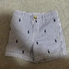 ラルフローレン　ポニー総柄　ハーフパンツ　綿100% ストライプ　コットン