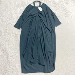 オズモーシス　ロフ　未使用品　ホルダーネック　シャツワンピース　グリーン