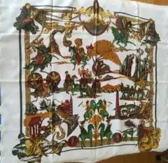HERMES/エルメス 絹糸の赴くままに シルク スカーフ c_076 HERMES/エルメス 絹糸の赴くままに シルク スカーフ c_076
