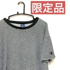 【一点者/限定品】 チャンピオン Tシャツ タオル地 コットン ボーダー 白 黒