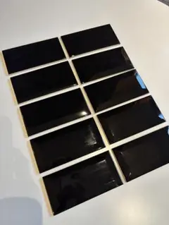 タイル　黒　長方形　10枚　レトロタイル